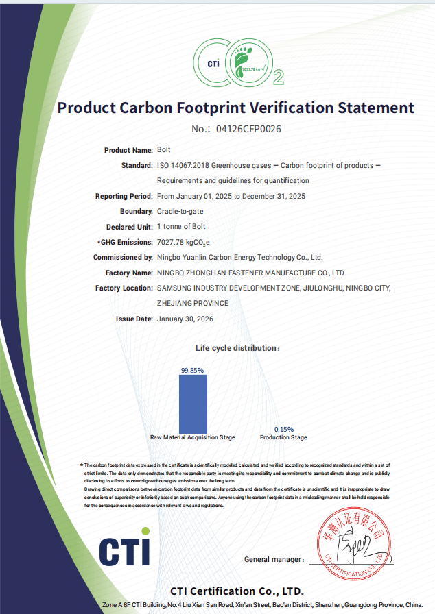ALT="ISO 9001 certified fastener manufacturer quality management system certificate - SINOFASTENER"
